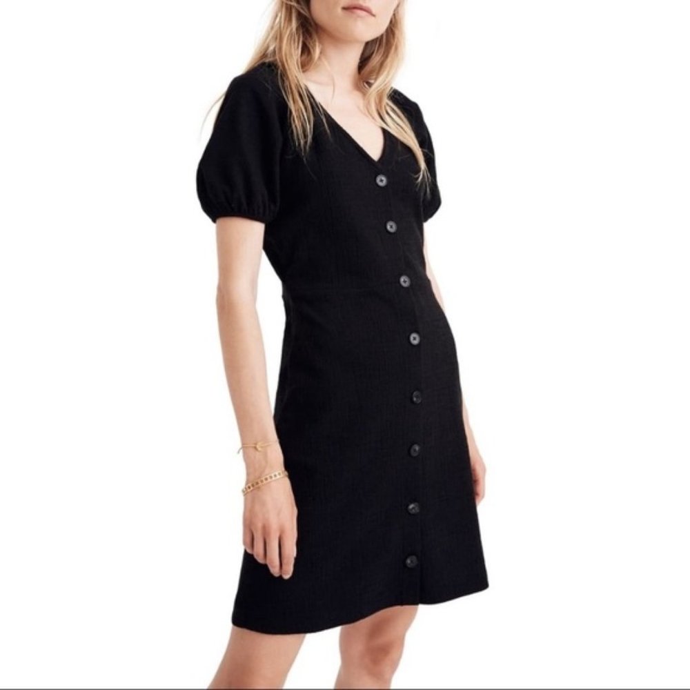 Madewell Texture & Thread Puff-Sleeve Dress Sz XS